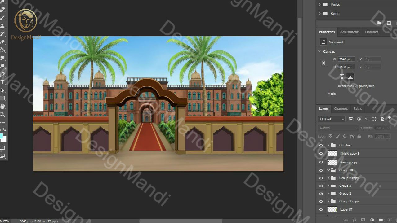 Indian King Palace (Mahal) Raja Mahal- PSD Background