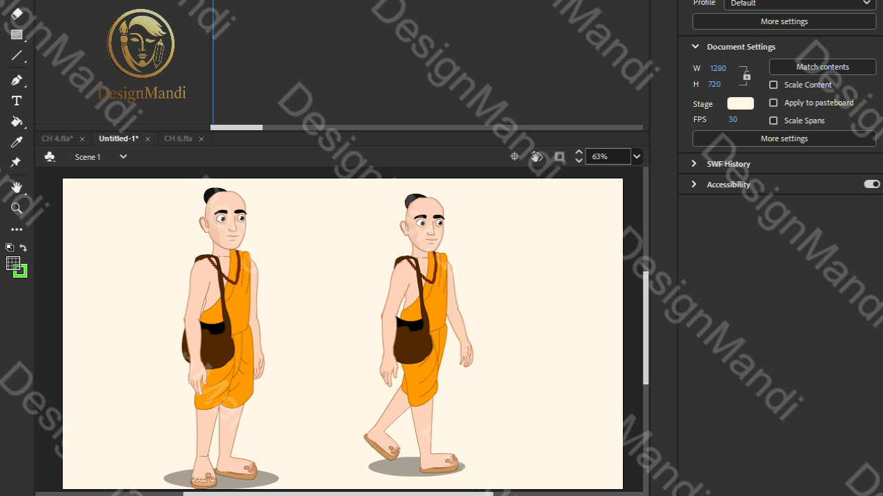 Pandit 2d Character Rigged and Animated